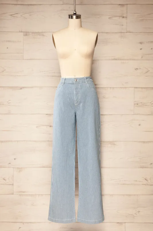 Merrick | Striped High-Waisted Wide Leg Jeans sold by Boutique 1861