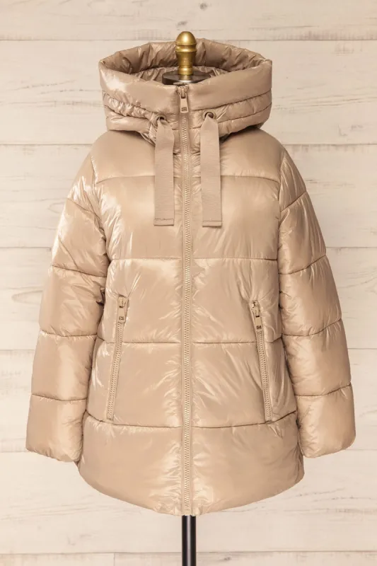 Baidoa Beige | Quilted Coat w/ Broad Details sold by Boutique 1861