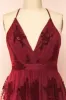 Hyade Burgundy | Plus Size Floral V-Neck Maxi Dress sold by Boutique 1861