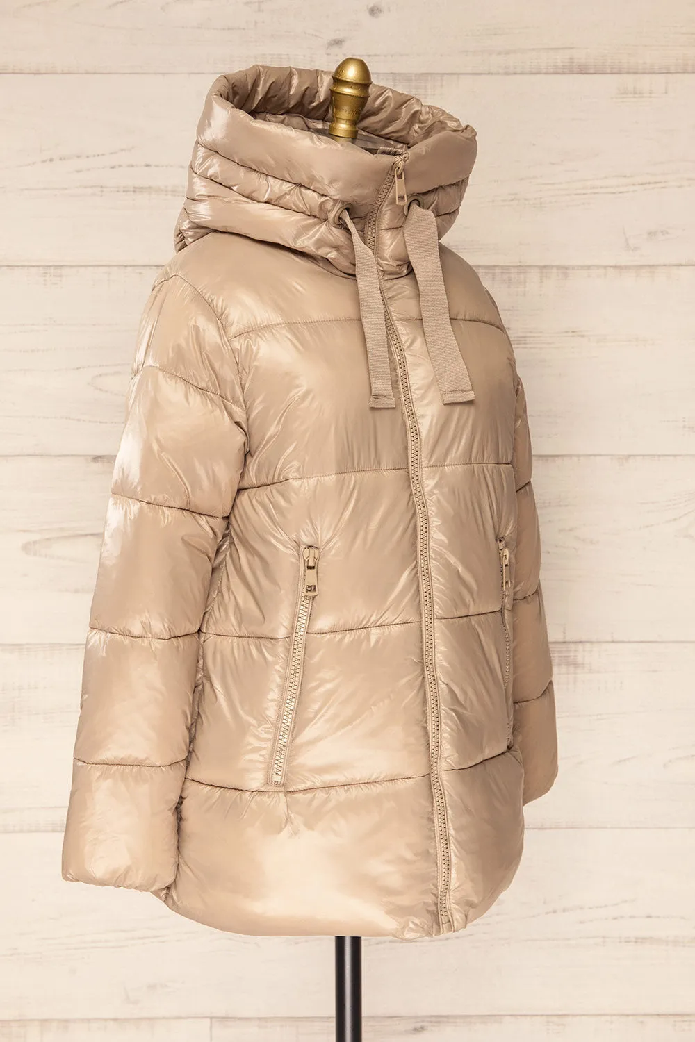 Baidoa Beige | Quilted Coat w/ Broad Details sold by Boutique 1861 product image thumbnail 3