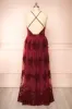 Hyade Burgundy | Plus Size Floral V-Neck Maxi Dress sold by Boutique 1861