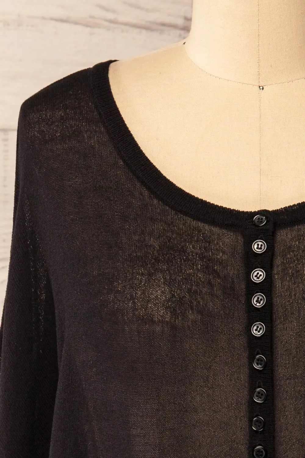 Melbourne Black | Sheer Oversized Long Sleeve Top sold by Boutique 1861 product image thumbnail 2