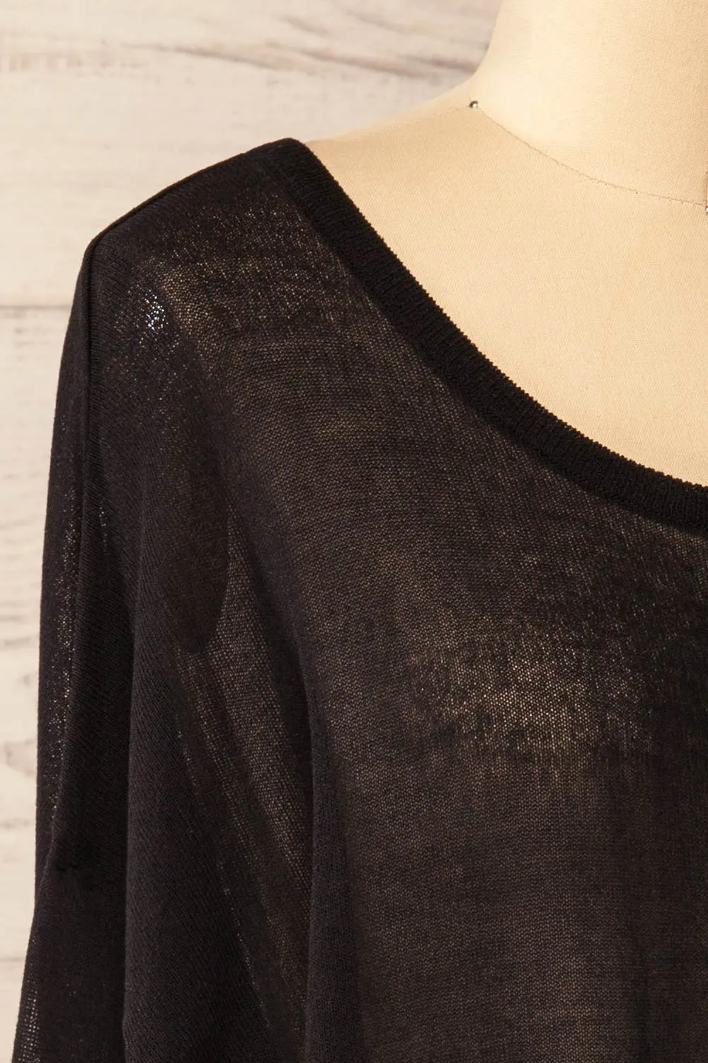 Melbourne Black | Sheer Oversized Long Sleeve Top sold by Boutique 1861 product image thumbnail 4