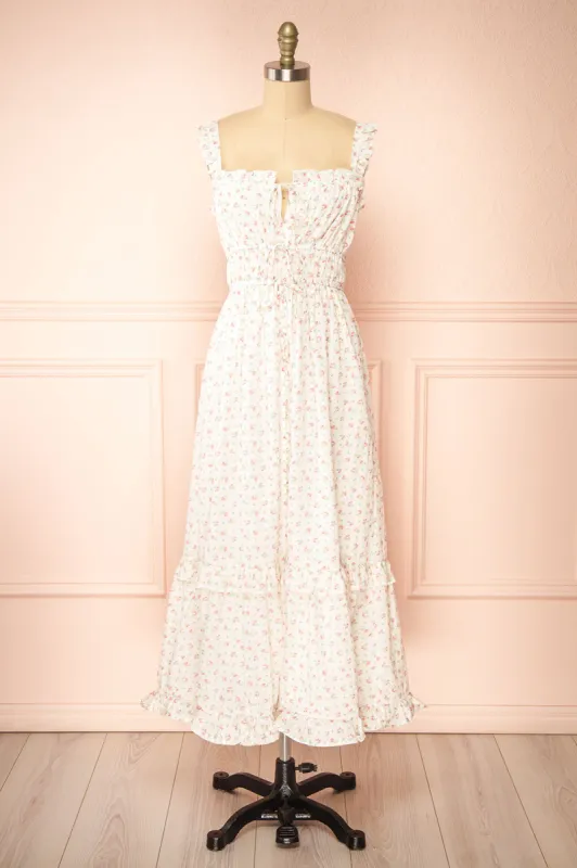 Caitline | White Floral Maxi Dress sold by Boutique 1861