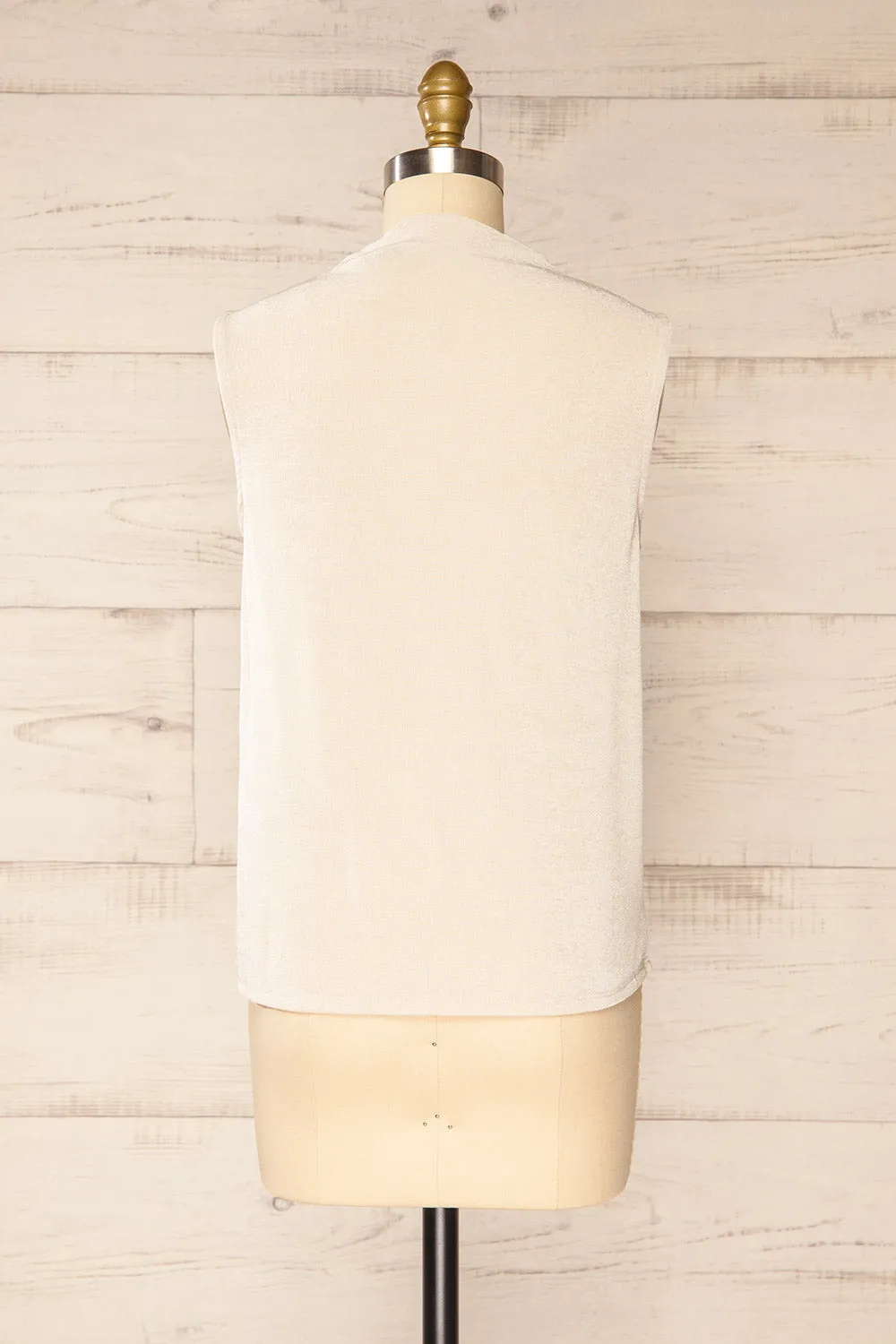Tapshap Ivory | Sleeveless Top w/ Draped Mock Neck sold by Boutique 1861 product image thumbnail 5