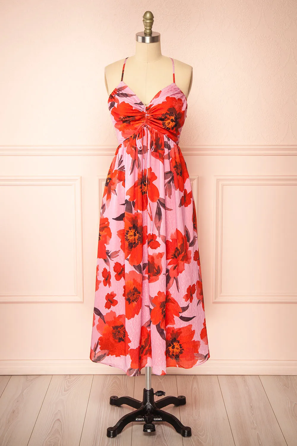 Bloomia | Floral A-Line Midi Dress sold by Boutique 1861