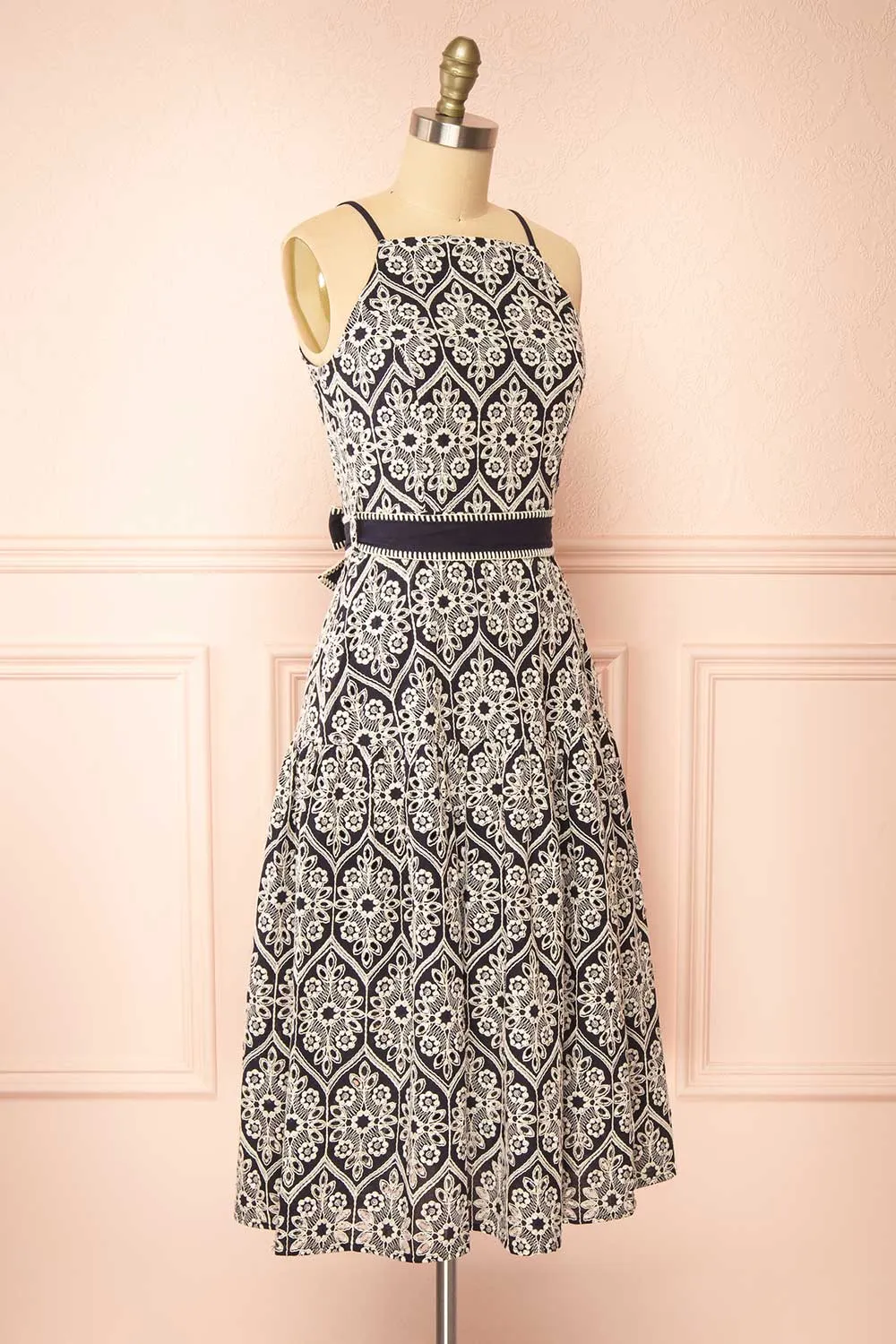 Cecelia | Halter Embroidered Midi Dress sold by Boutique 1861 product image thumbnail 5