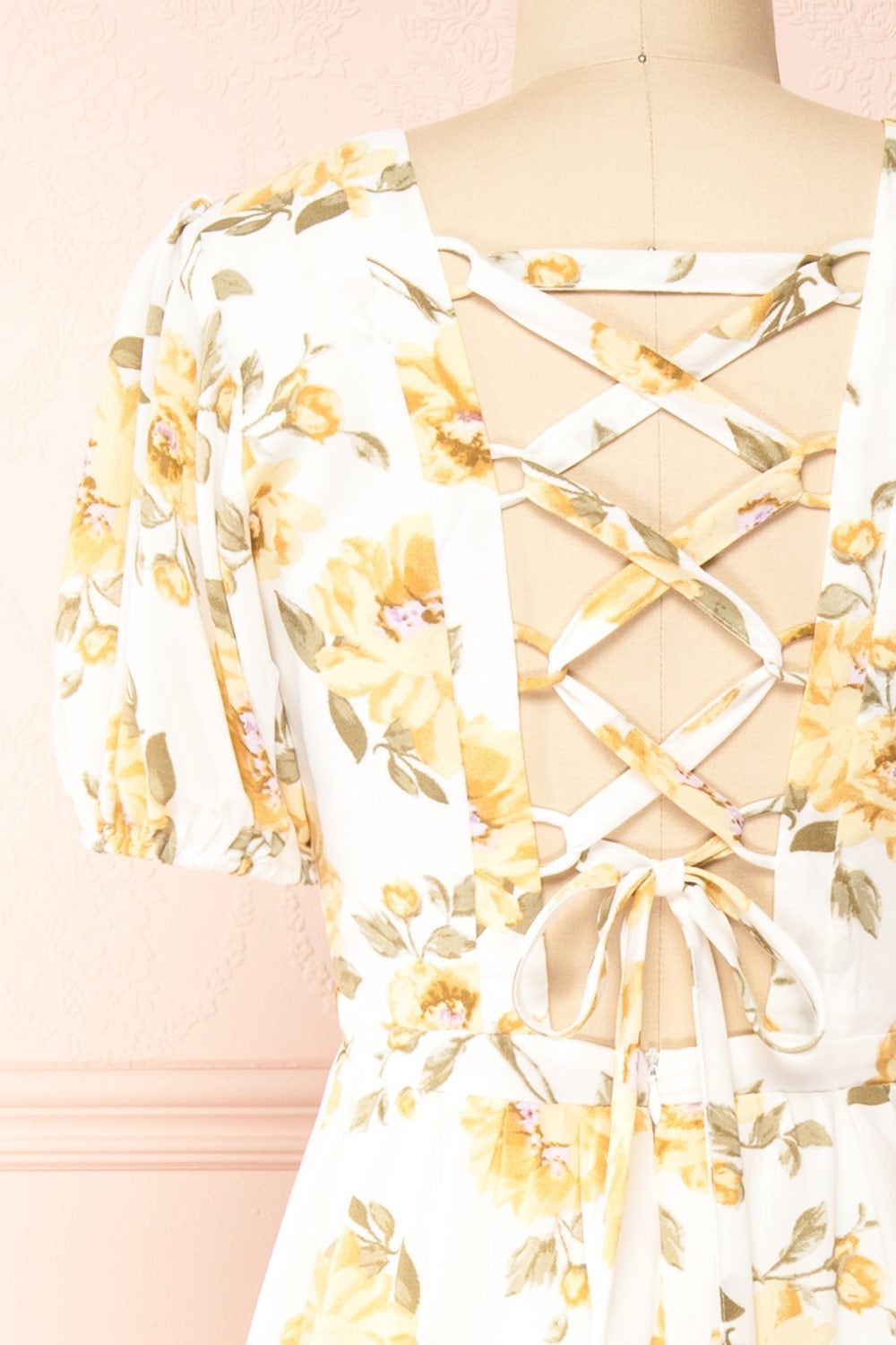 Mahelie | Floral Midi Dress w/ Lace-Up Back sold by Boutique 1861 product image thumbnail 3