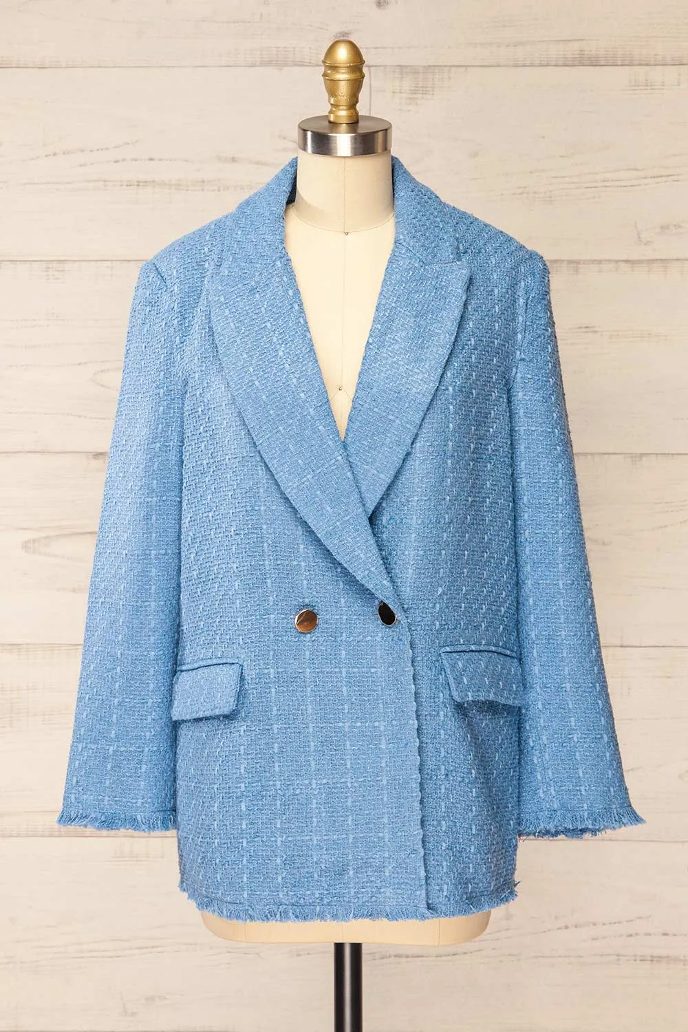 Viltrum Blue | Tweed Blazer w/ Gold Buttons sold by Boutique 1861