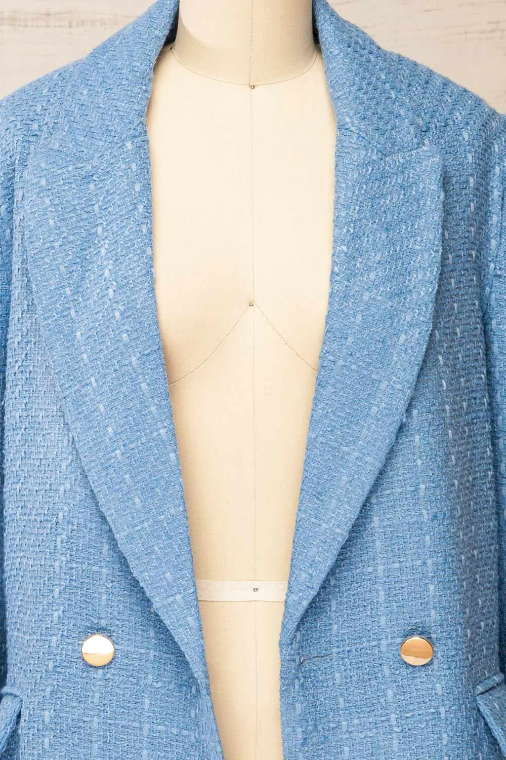 Viltrum Blue | Tweed Blazer w/ Gold Buttons sold by Boutique 1861 product image thumbnail 3