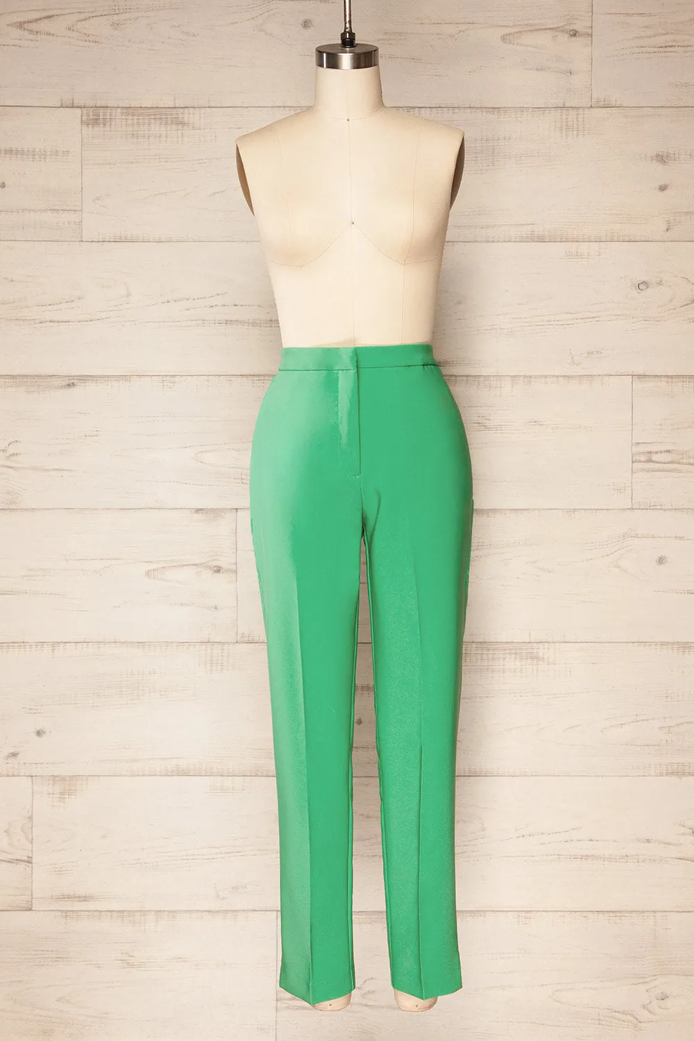 Sibenik Green | High-Waisted Pants w/ Pleated Leg sold by Boutique 1861