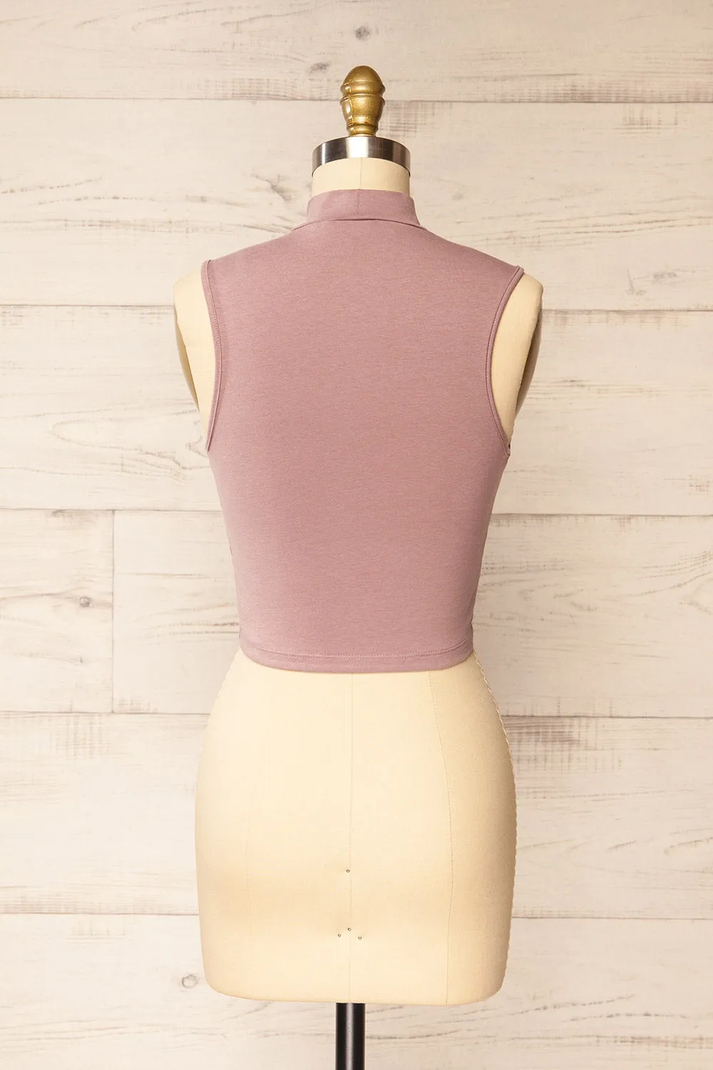 Karachi Mauve | Crop Top w/ Mock Neck sold by Boutique 1861 product image thumbnail 5