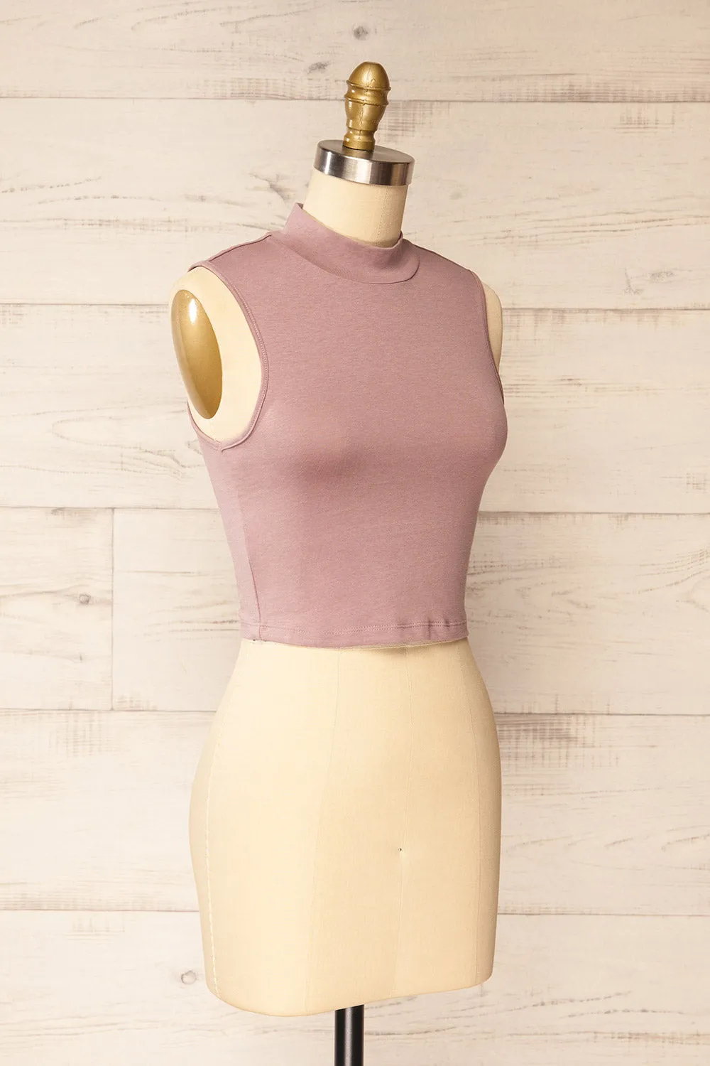 Karachi Mauve | Crop Top w/ Mock Neck sold by Boutique 1861 product image thumbnail 3