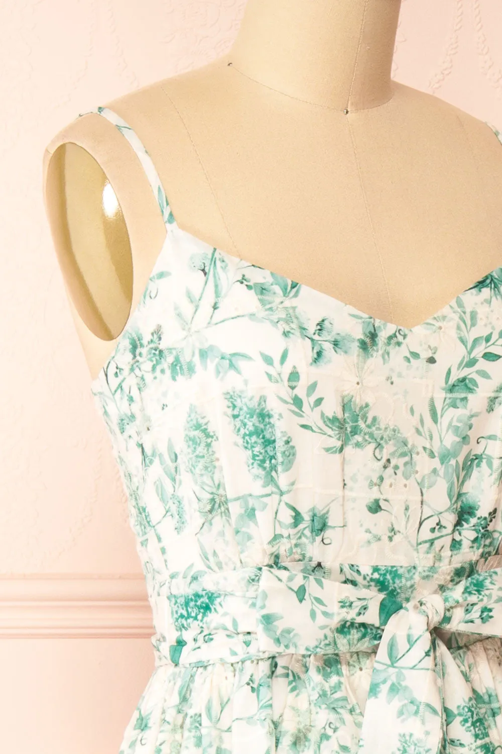 Edeline | Green Floral Openwork Midi Dress sold by Boutique 1861 product image thumbnail 5