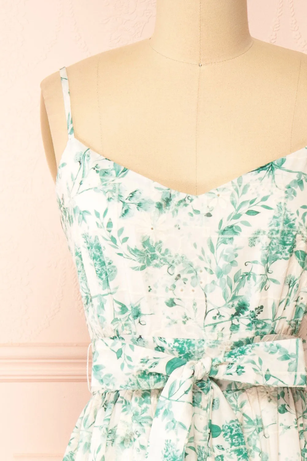 Edeline | Green Floral Openwork Midi Dress sold by Boutique 1861 product image thumbnail 3