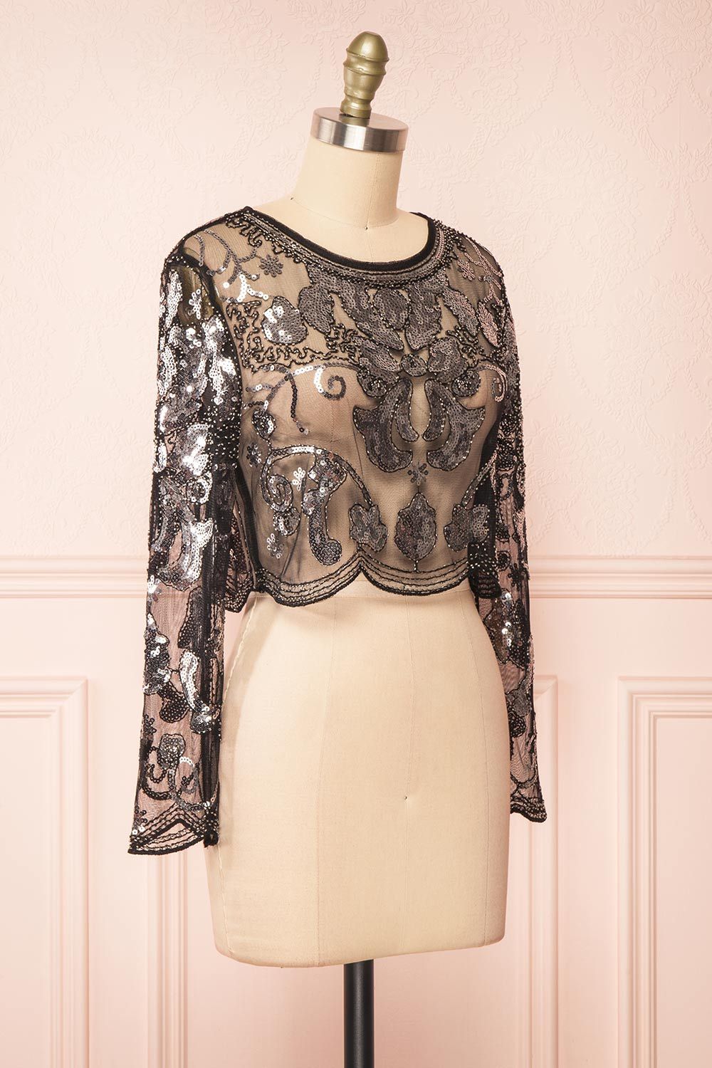 Ismira Black | Cropped Sequin Top sold by Boutique 1861 product image thumbnail 3