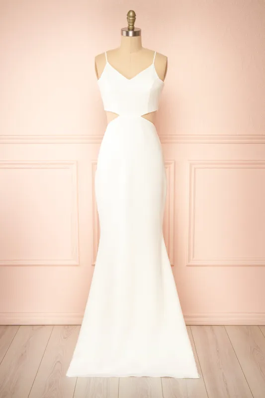 Kamilla Ivory | Maxi Mermaid Dress w/ Cut-Outs sold by Boutique 1861