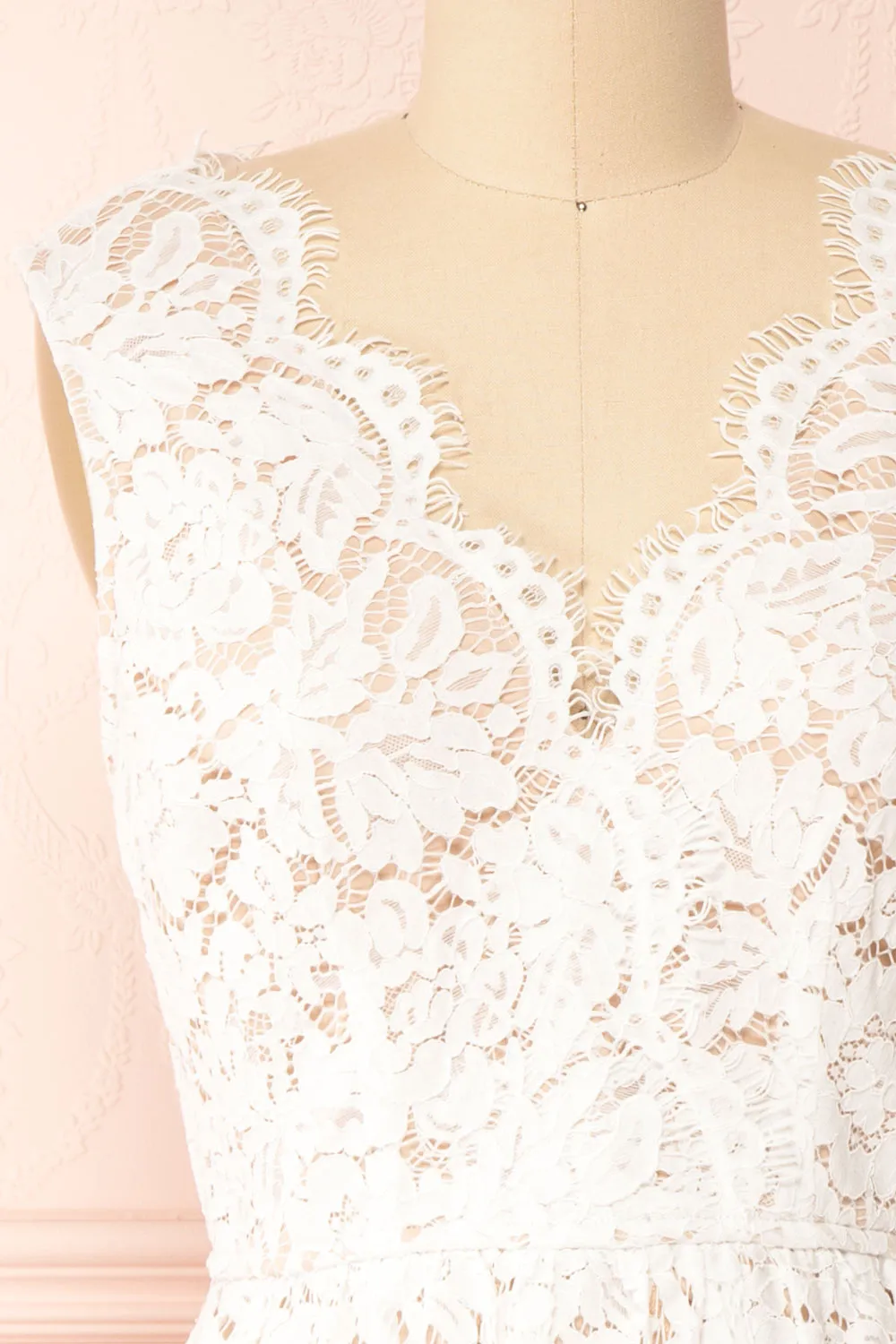 Sarita Ivory | A-Line Lace Midi Dress w/ Wide Straps sold by Boutique 1861 product image thumbnail 3