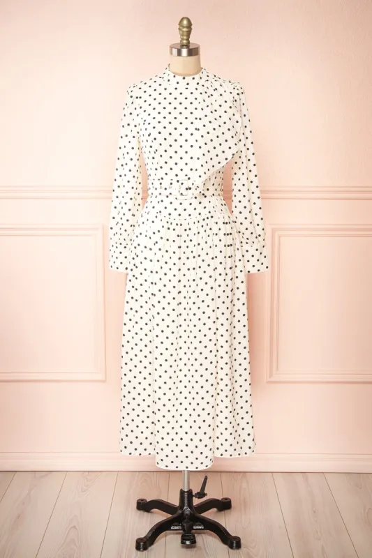 Nordis | Belted Polka-Dot Midi Dress sold by Boutique 1861