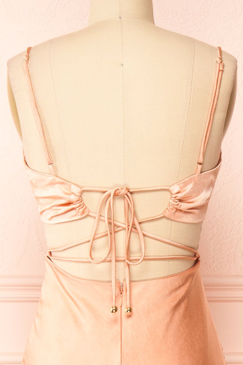 Stevie Pink | Open-Back Satin Midi Dress sold by Boutique 1861 product image thumbnail 2