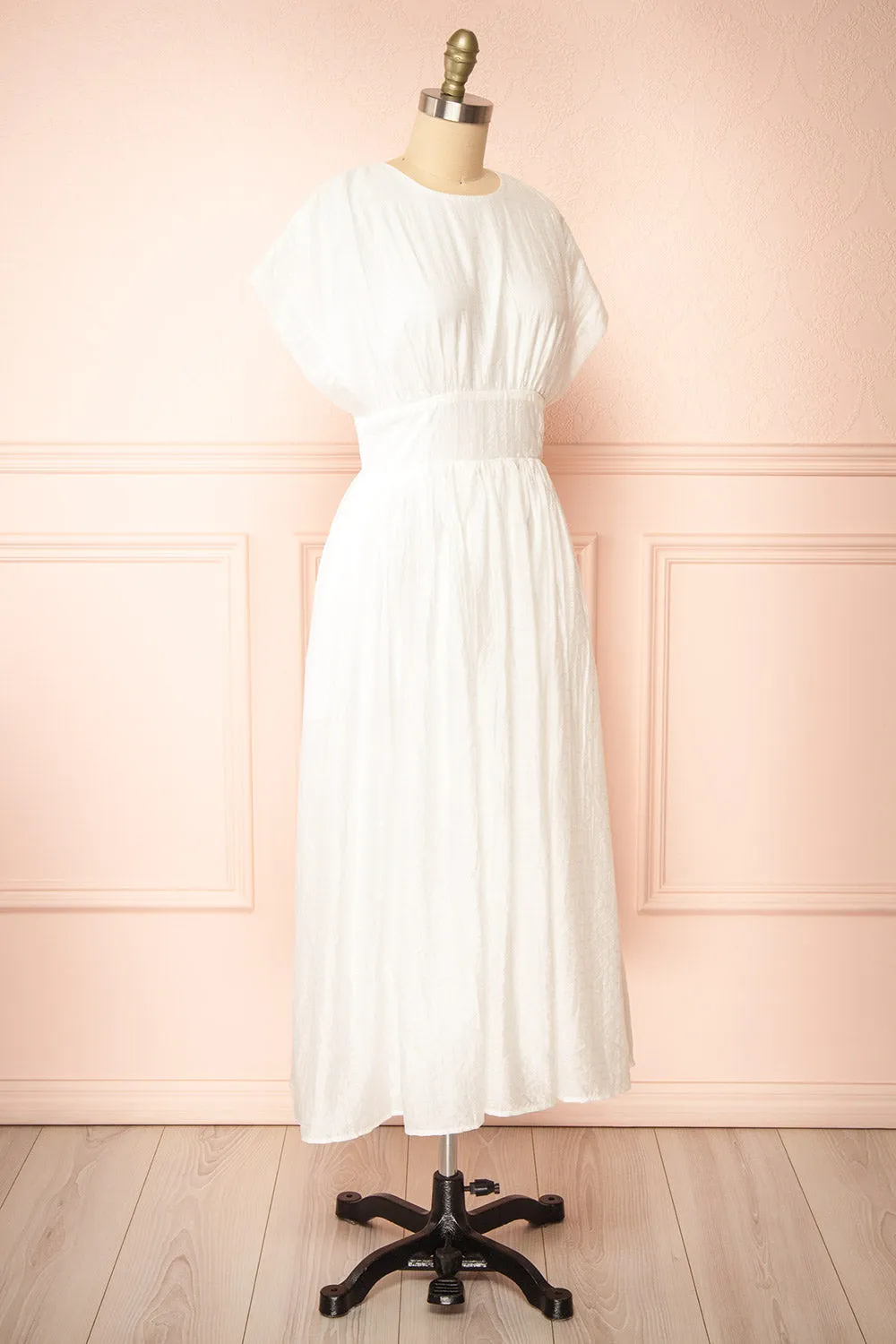Evitae | White Midi Dress w/ Short Sleeves sold by Boutique 1861 product image thumbnail 3