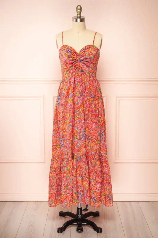 Bentley | Midi Dress w/ Colourful Paisley Print sold by Boutique 1861