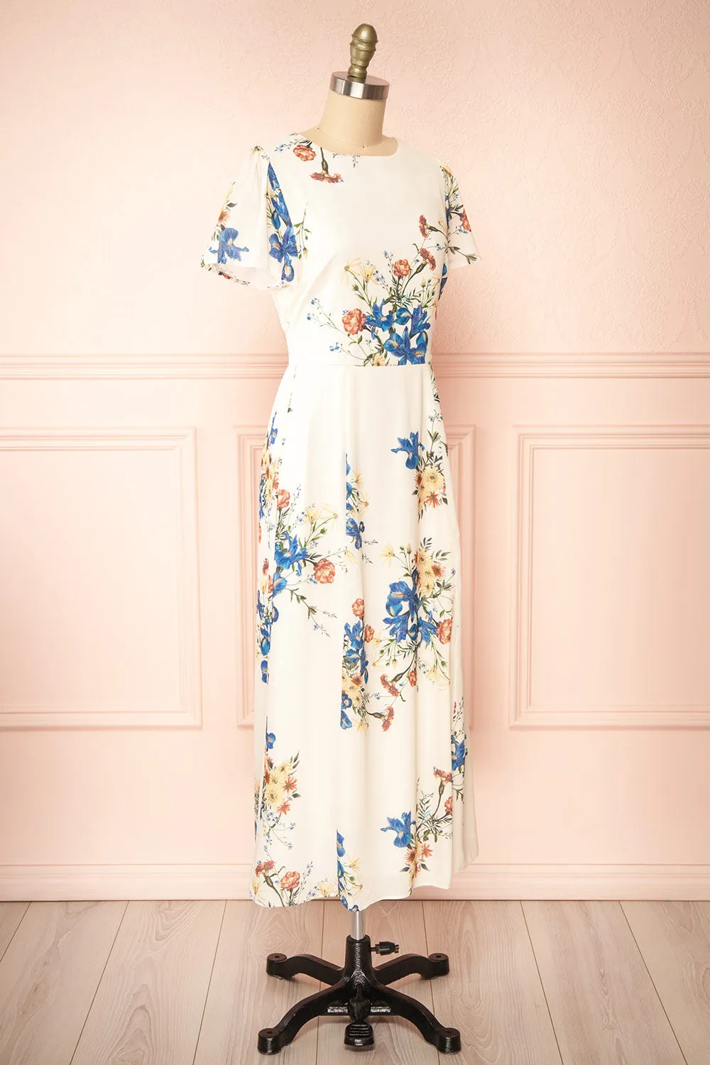 Carolina | Floral Midi Dress w/ Slit sold by Boutique 1861 product image thumbnail 4