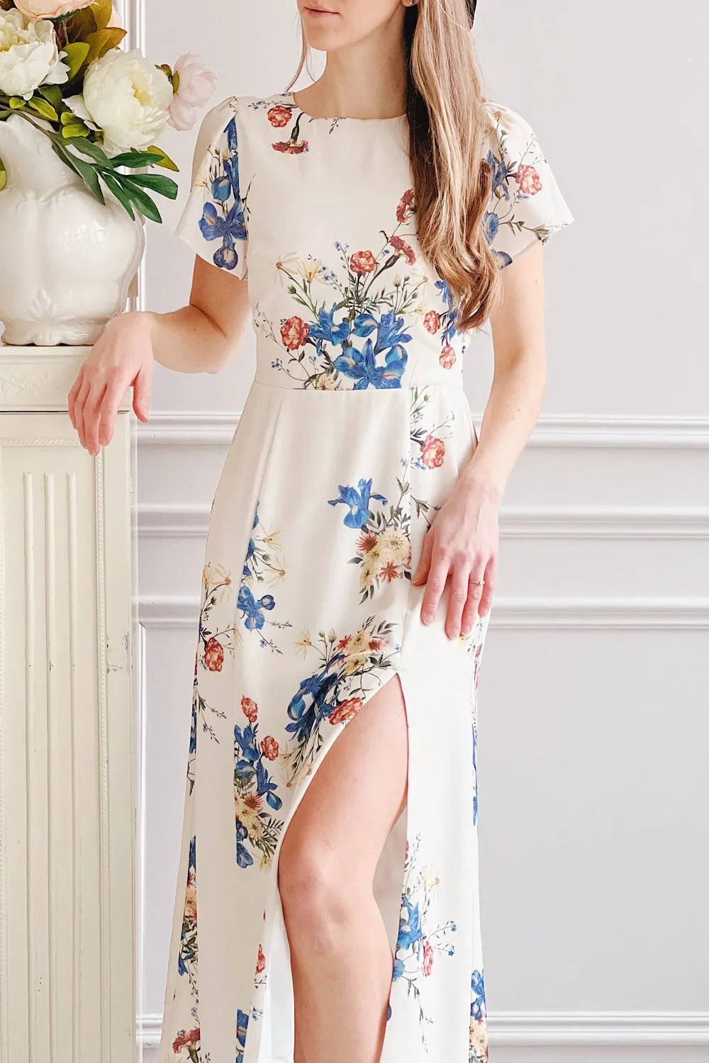 Carolina | Floral Midi Dress w/ Slit sold by Boutique 1861 product image thumbnail 2