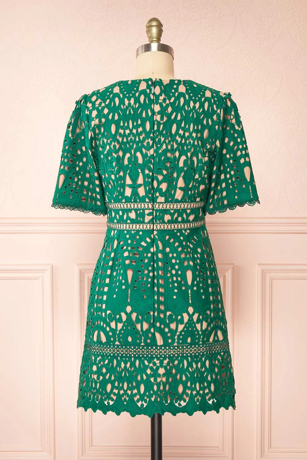 Analla | Short Green Crocheted Lace Dress sold by Boutique 1861 product image thumbnail 5