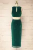 Pezenas Green | Midi Dress w/ Metallic Threads sold by Boutique 1861