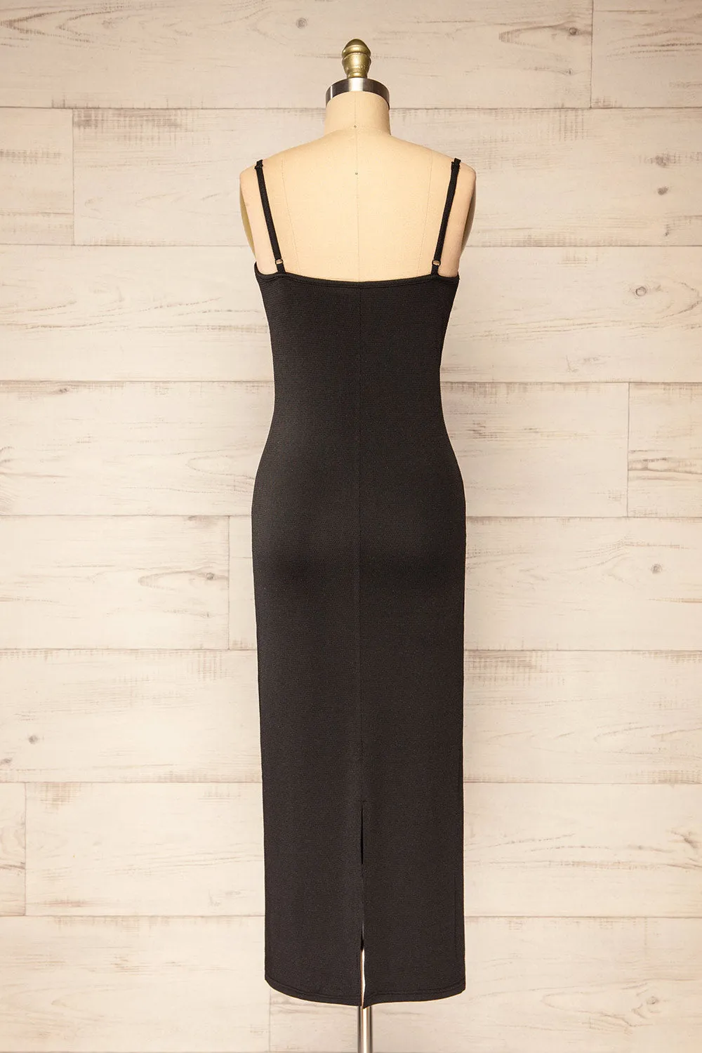 Suai Black | Fitted Midi Dress w/ Back Slit sold by Boutique 1861 product image thumbnail 5