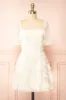 Kiera | Short A-Line Dress w/ Floral Appliqué sold by Boutique 1861