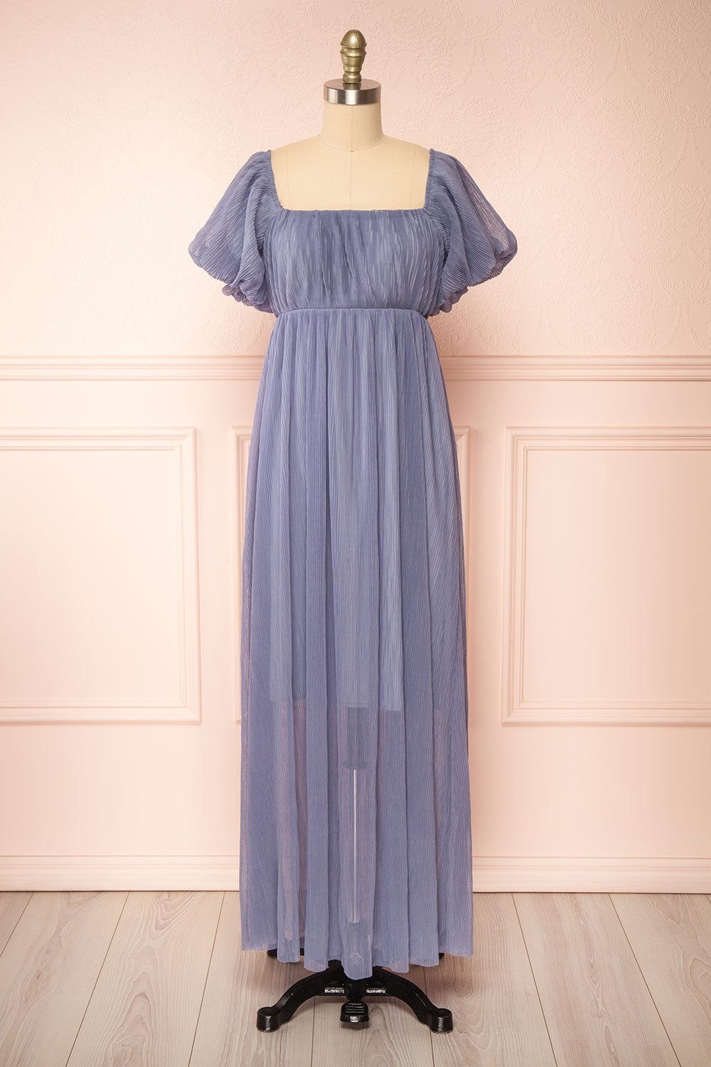 Araminta Blue | Pleated Maxi Babydoll Dress sold by Boutique 1861