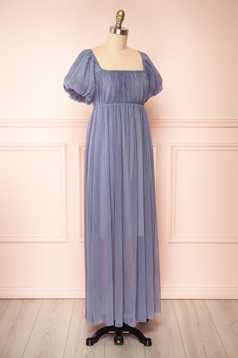 Araminta Blue | Pleated Maxi Babydoll Dress sold by Boutique 1861 product image thumbnail 3