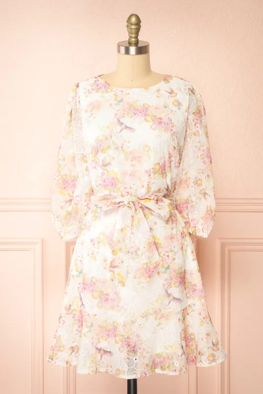 Paratina | Short Openwork Floral Dress made by Boutique 1861