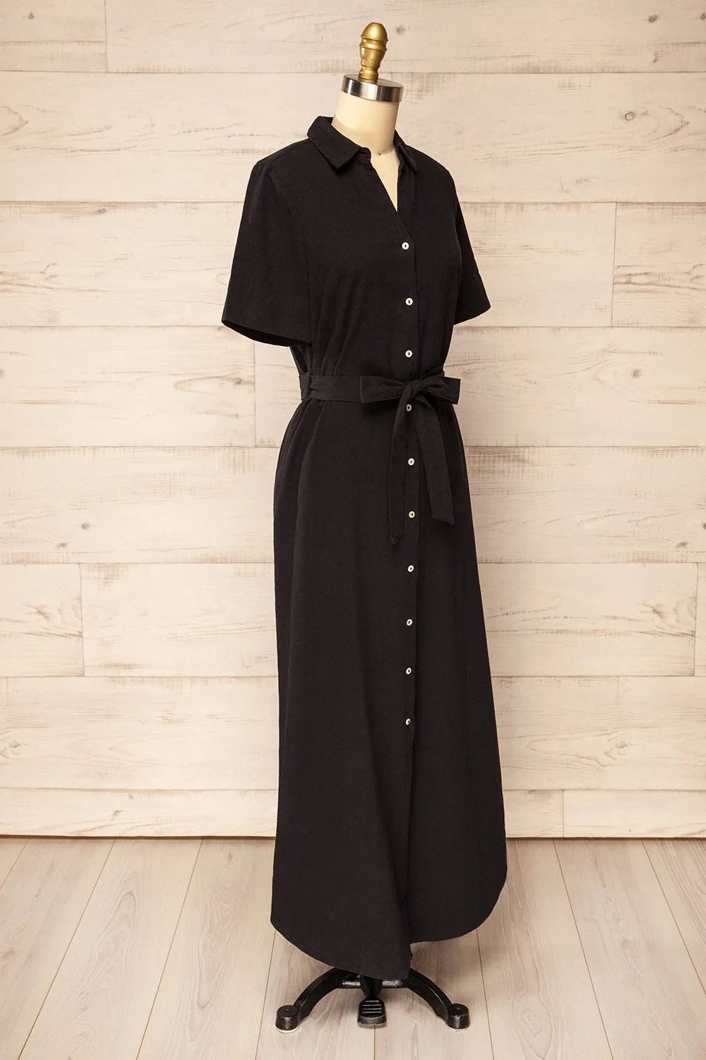 Hyris Black | Long Shirt Dress w/ Belt sold by Boutique 1861 product image thumbnail 3