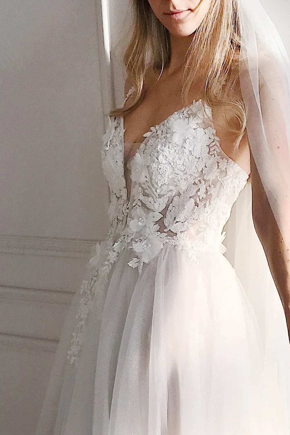 Cassandra | Embroidered A-Line Wedding Dress sold by Boutique 1861 product image thumbnail 2