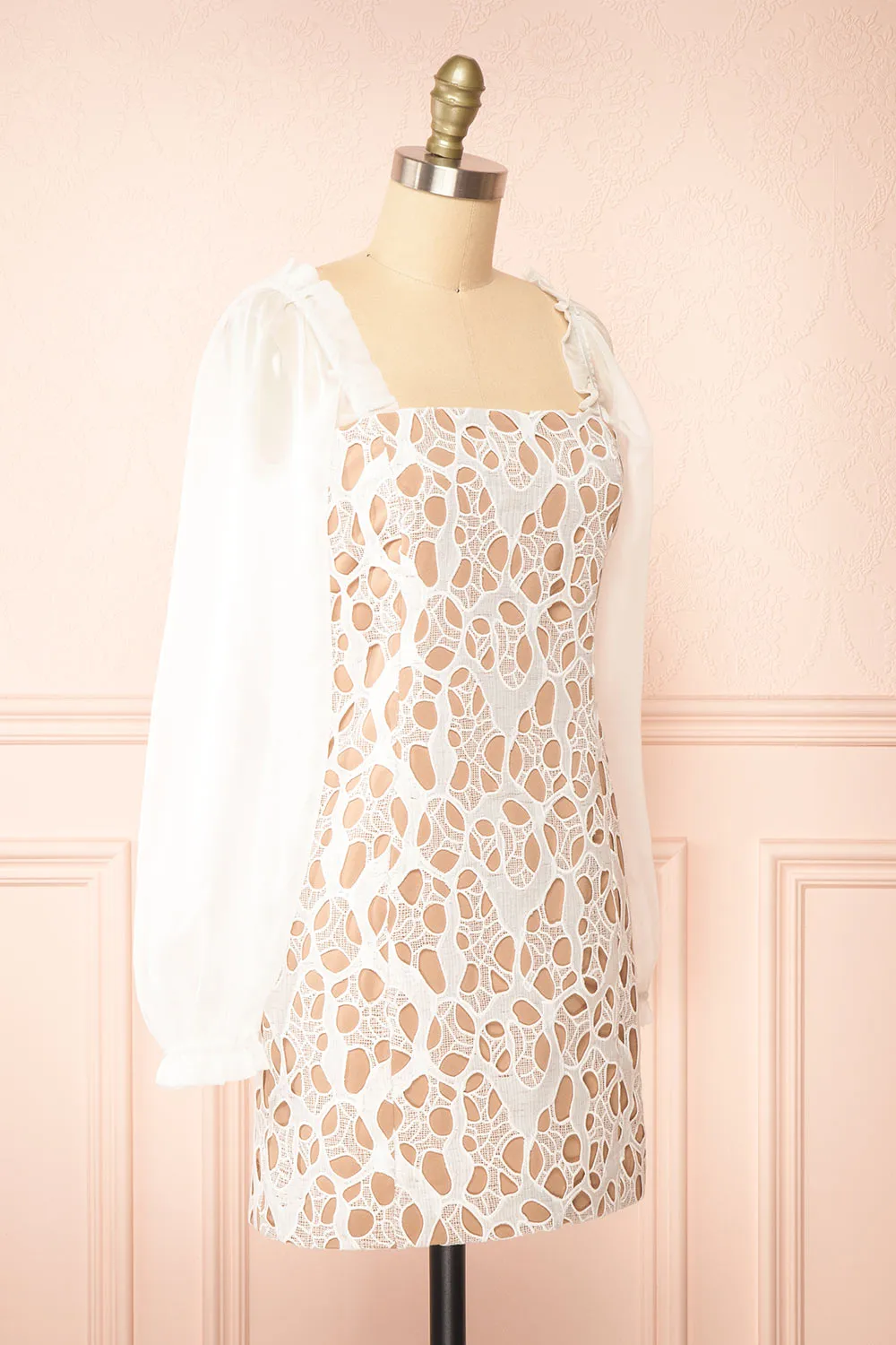 Oriane | Short White Lacy Dress sold by Boutique 1861 product image thumbnail 3