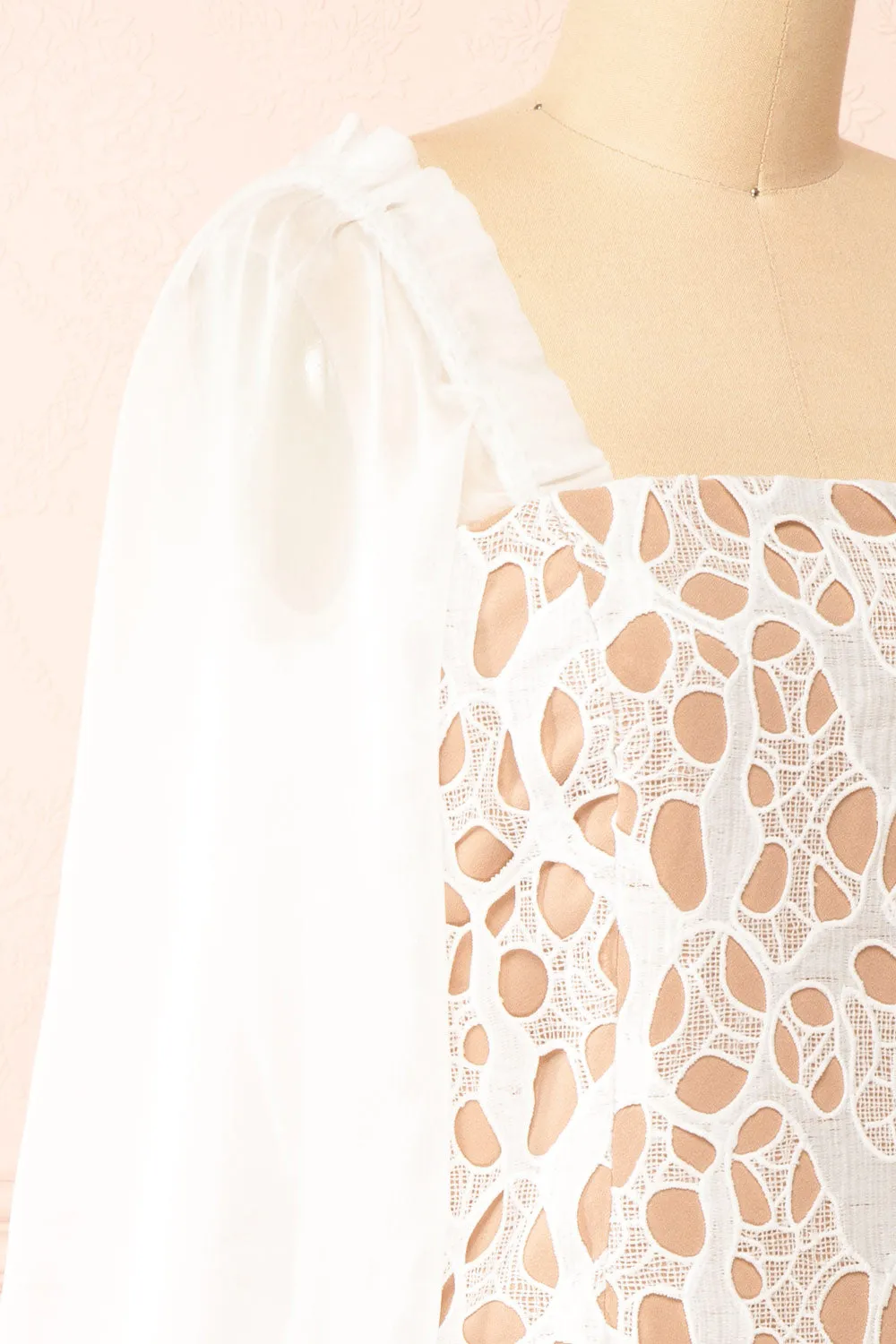 Oriane | Short White Lacy Dress sold by Boutique 1861 product image thumbnail 4
