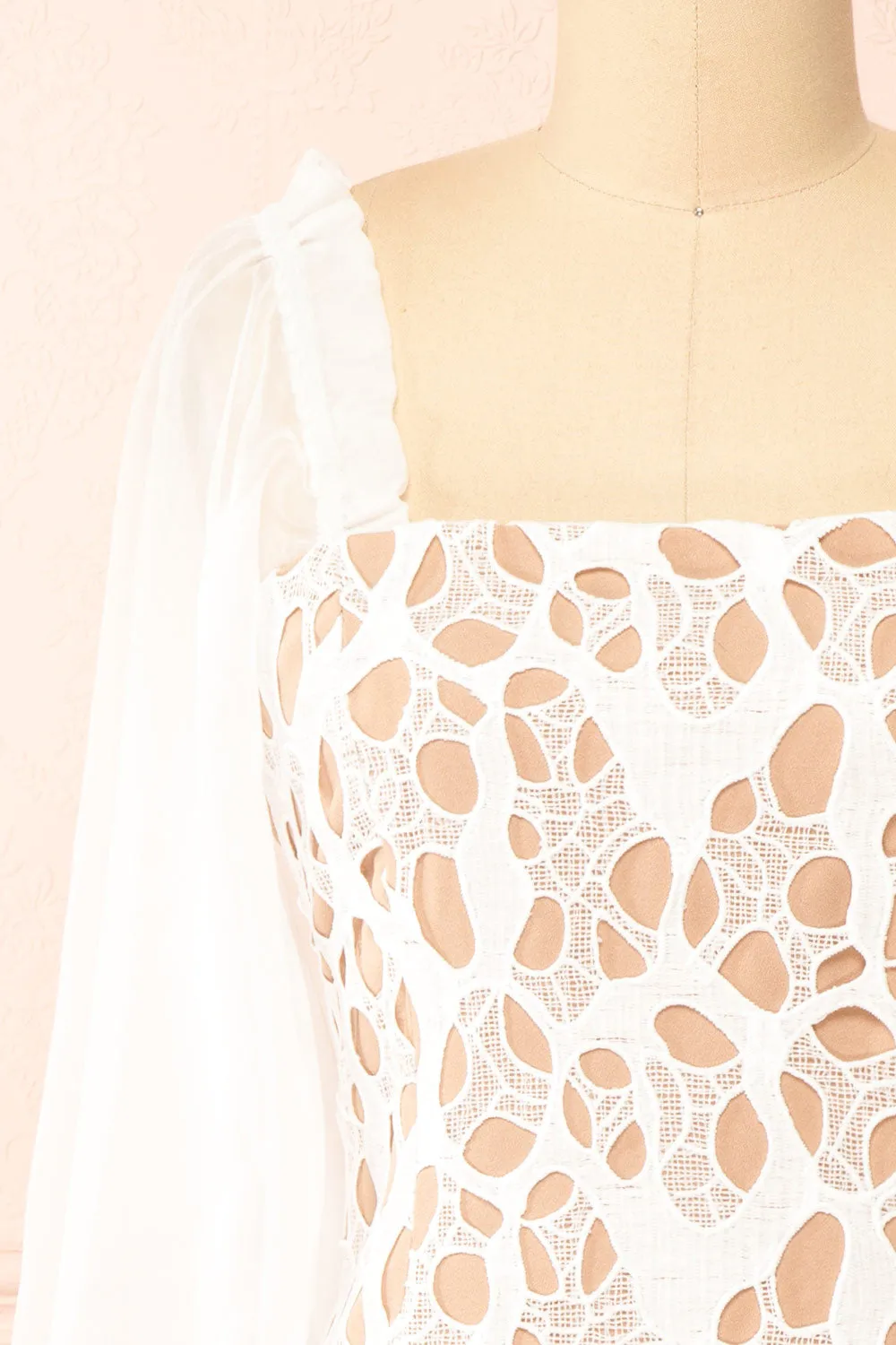 Oriane | Short White Lacy Dress sold by Boutique 1861 product image thumbnail 2