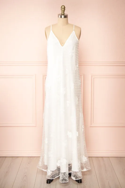 Arney | White Floral Maxi Dress sold by Boutique 1861