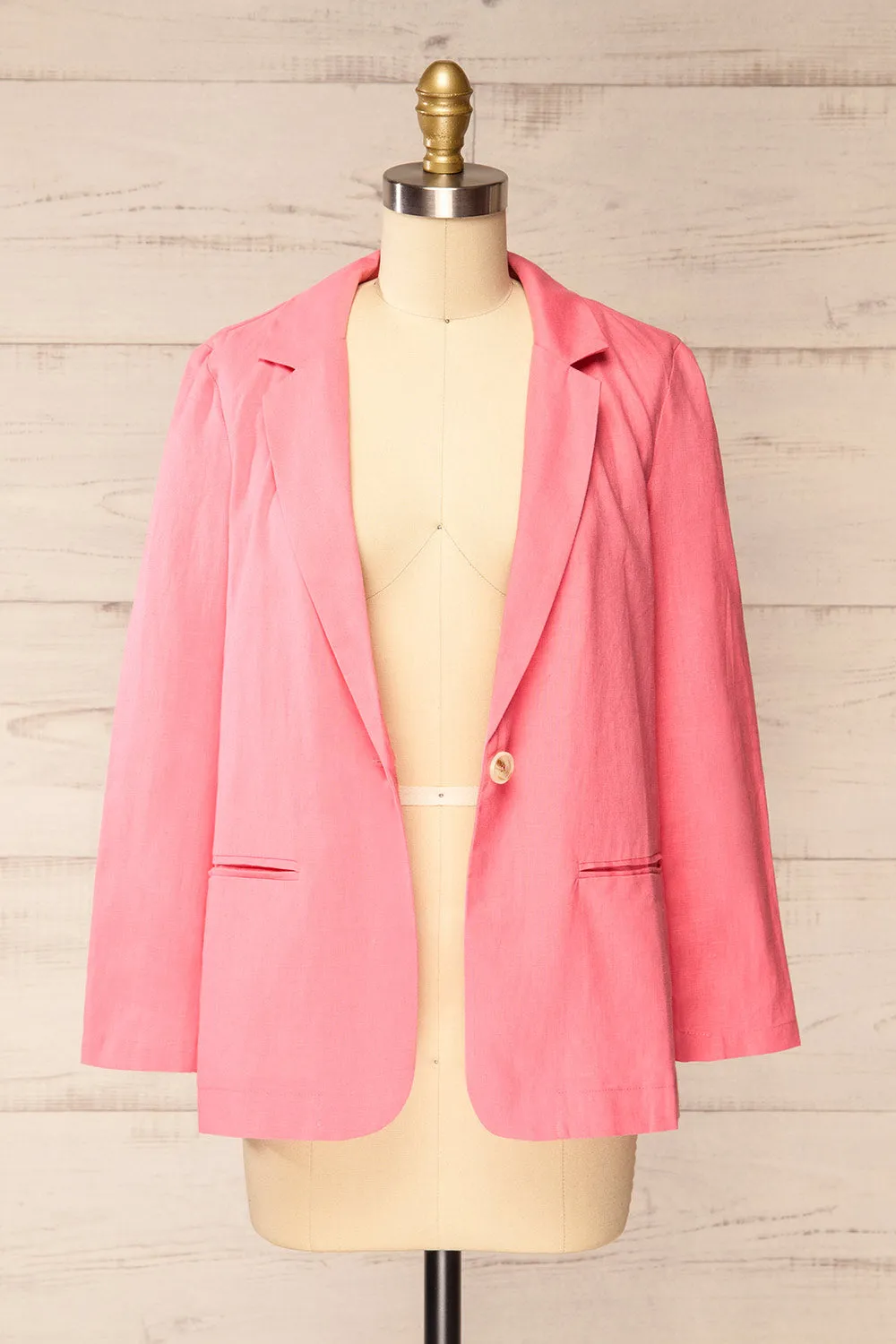 Sucunduri Pink | Light Linen Blazer sold by Boutique 1861 product image thumbnail 3