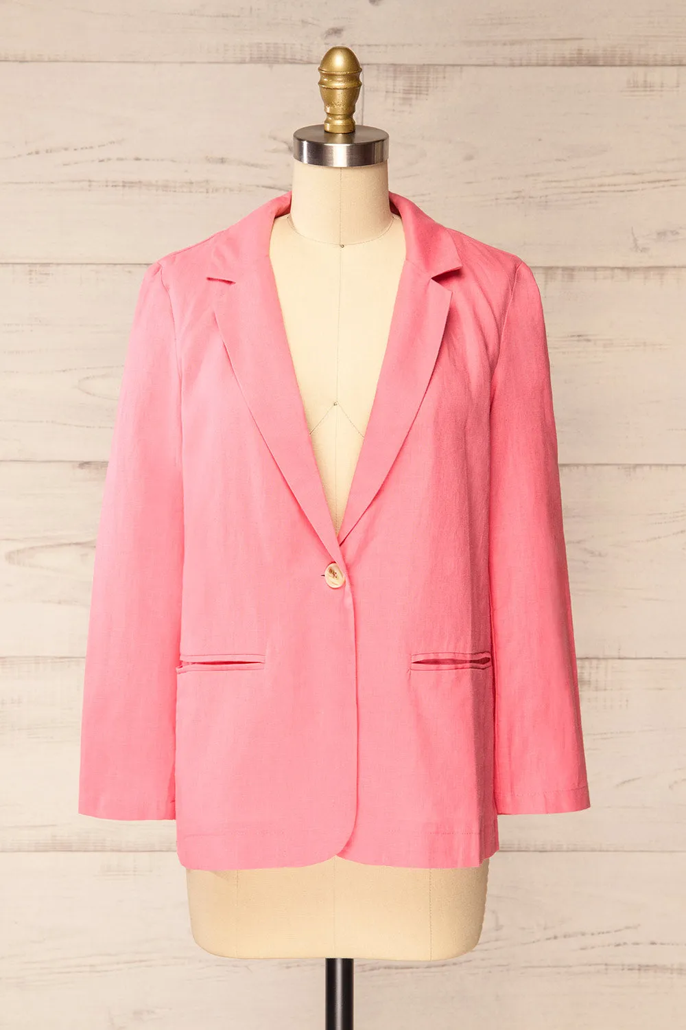 Sucunduri Pink | Light Linen Blazer sold by Boutique 1861