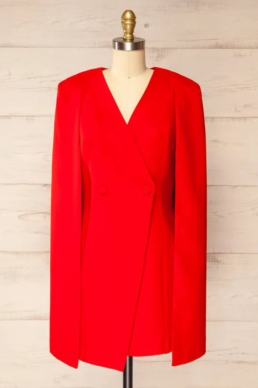 Baumeles Red | Cape Blazer Dress sold by Boutique 1861
