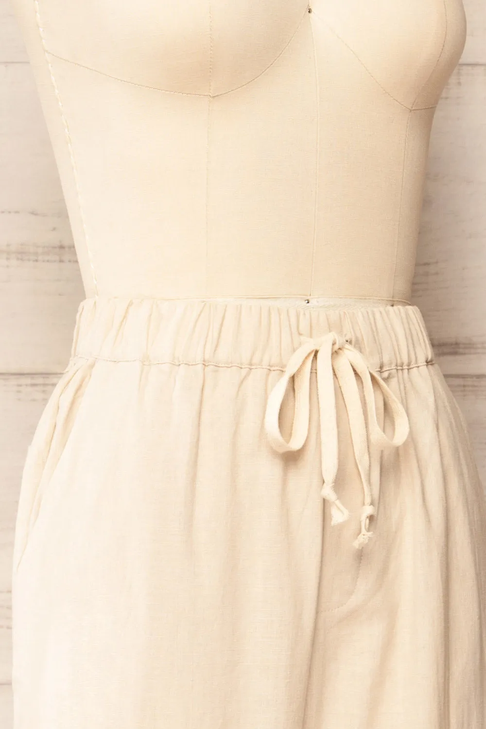Trincao Beige | Linen Pants with Drawstrings sold by Boutique 1861 product image thumbnail 4