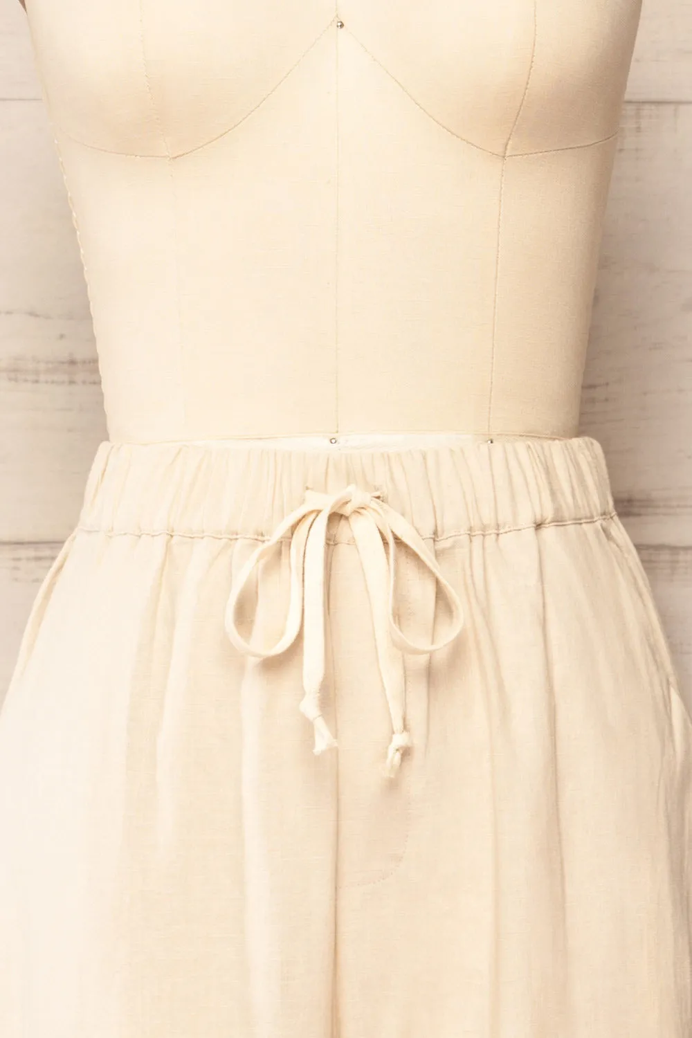 Trincao Beige | Linen Pants with Drawstrings sold by Boutique 1861 product image thumbnail 2