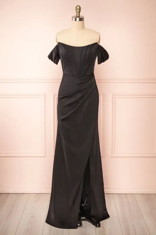 Namie Black | Corset Maxi Dress w/ Removable Straps sold by Boutique 1861