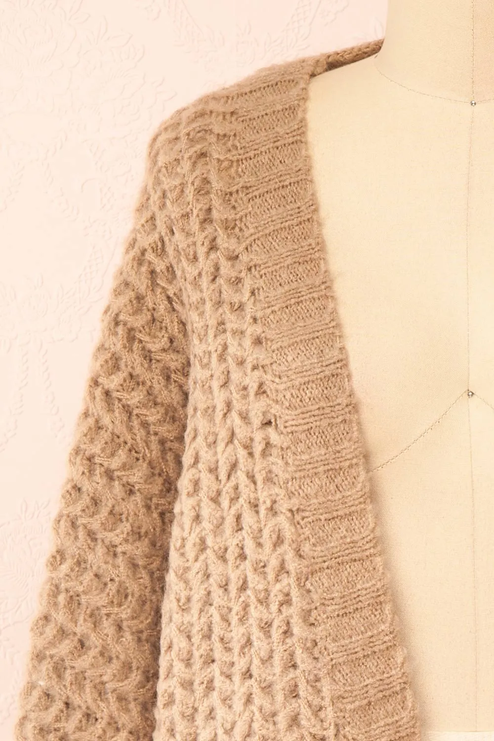 Francoise Taupe | Knit Open-Front Cardigan sold by Boutique 1861 product image thumbnail 2