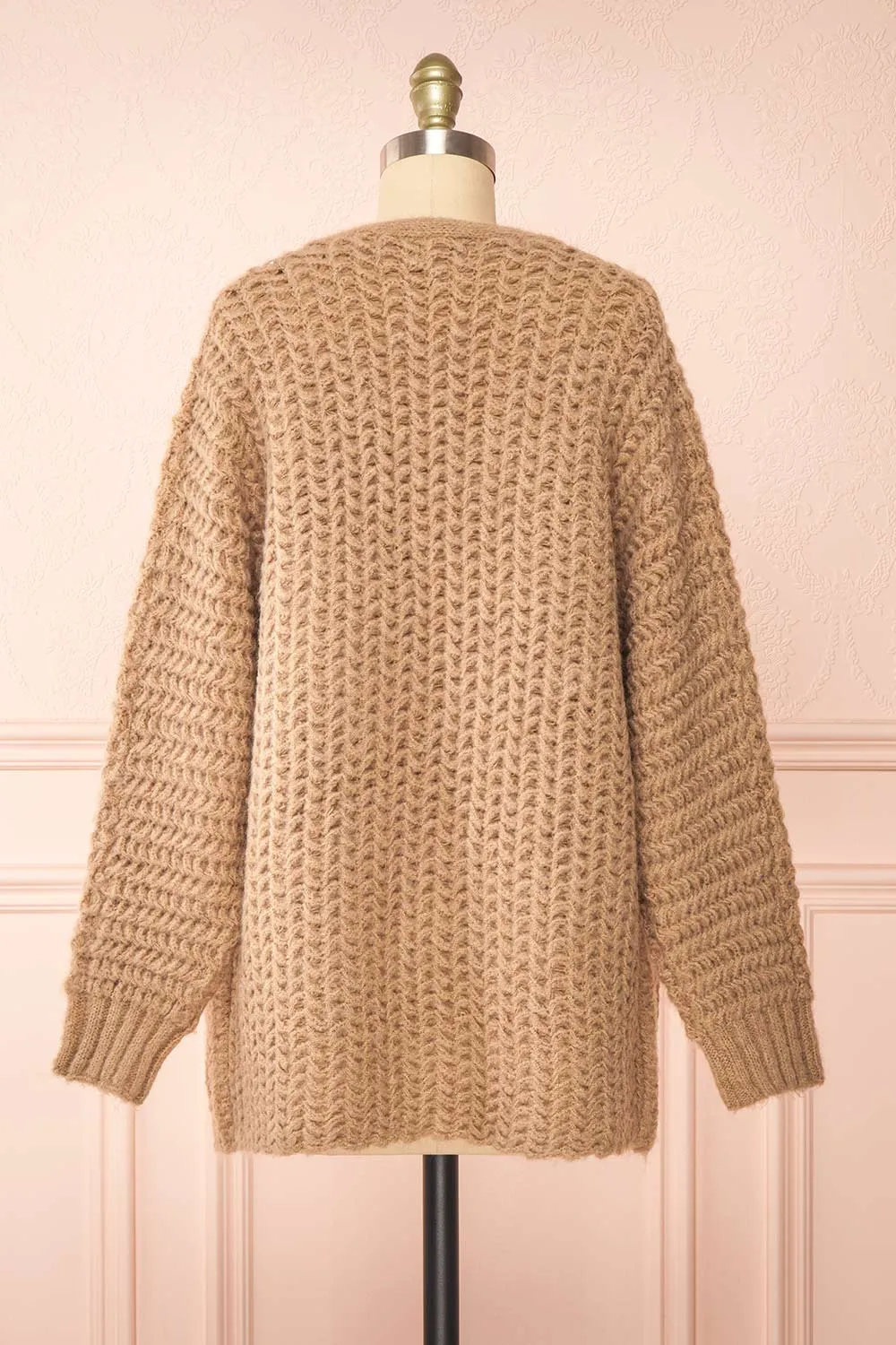 Francoise Taupe | Knit Open-Front Cardigan sold by Boutique 1861 product image thumbnail 5