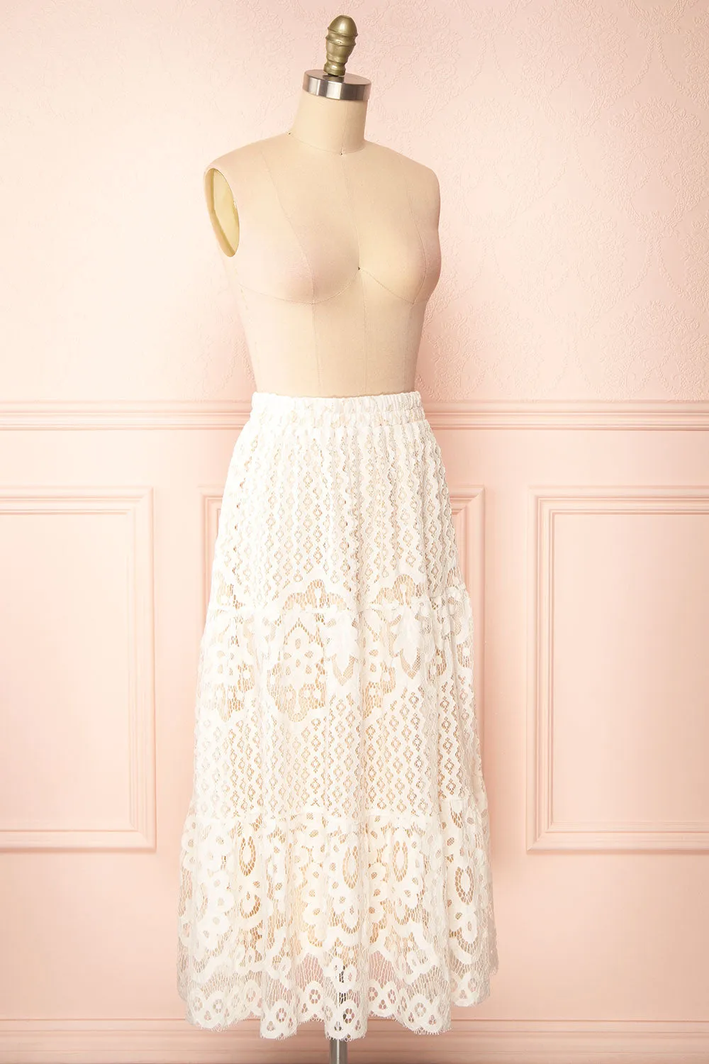 Culla | Lace Ivory Midi Skirt sold by Boutique 1861 product image thumbnail 3